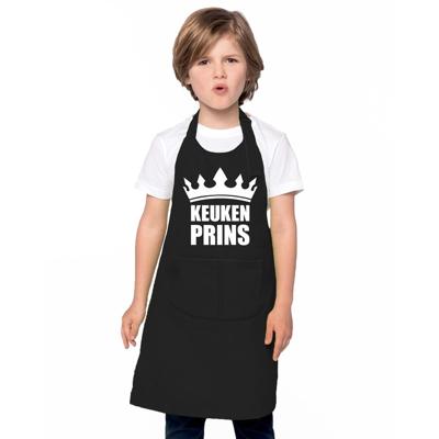 Keukenprins keukenschort - voor kinderen - zwart - kliederen - keukenhulpje Keukenprins keukenschort - voor kinderen - zwart - kliederen - keukenhulpje