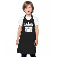 Keukenprins keukenschort - voor kinderen - zwart - kliederen - keukenhulpje