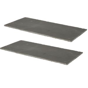 Set van 2x stuks leisteen voedsel hapjes serveerplank 30 x 15 cm