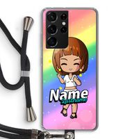 Chibi Maker vrouw: Samsung Galaxy S21 Ultra Transparant Hoesje met koord