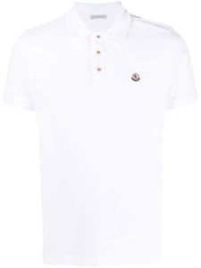 Moncler polo à patch logo - Blanc