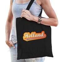 Holland oranje supporter tas zwart voor dames en heren - EK/ WK voetbal / Koningsdag - Feest Boodschappentassen