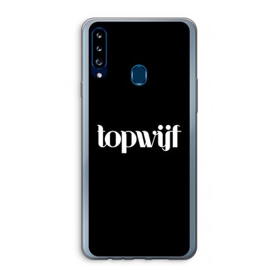 Topwijf Zwart: Samsung Galaxy A20s Transparant Hoesje