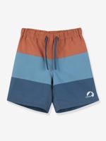Zwemshort voor jongens met colorblock UIMARI EKO FINKID roest