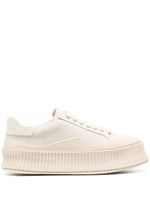 Jil Sander baskets en cuir - Tons neutres - thumbnail