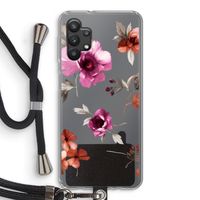 Geschilderde bloemen: Samsung Galaxy A32 5G Transparant Hoesje met koord