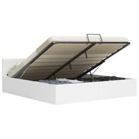 Bedframe hydraulisch kunstleer wit 160x200 cm