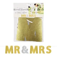 Amscan Letterslinger mr & mrs goud-/zilverkleurig 365 cm | 24 stuks