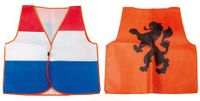 Nederlands Supportersvest oranje/rood/wit/blauw one size