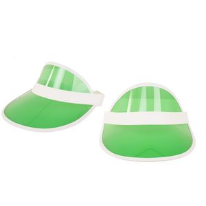 Verkleed zonneklep/sunvisor - 2x - voor volwassenen - groen/wit - Carnaval hoed