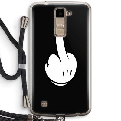 Middle finger black: LG K10 (2016) Transparant Hoesje met koord