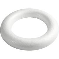 Creativ Company Styropor ring wit met platte achterkant, 35cm