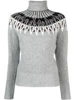 Fabiana Filippi pull en maille intarsia à col roulé - Gris