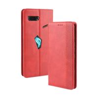 Magnetische gesp retro Crazy Horse textuur horizontale Flip lederen case voor ASUS ROG Phone II ZS660KL met houder & kaartsleuven & fotolijstjes (roo