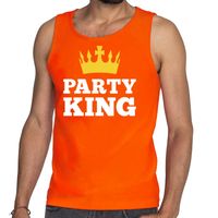 Oranje Party King tanktop / mouwloos shirt voor he