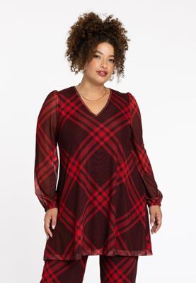 Yoek Tuniek wide bottom CHECK | Rood | Maat 42/44