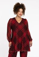 Yoek Tuniek wide bottom CHECK | Rood | Maat 50/52