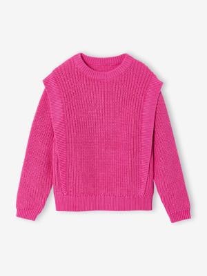 Trui met ruches op de schouder voor meisjes pioenroos