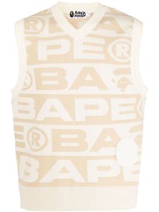 A BATHING APE® gilet à logo en intarsia - Tons neutres