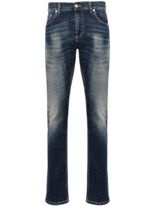 Alexander McQueen jean skinny à logo brodé - Bleu