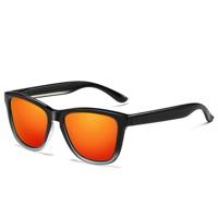 Unisex Retro Fashion kunststof Frame UV400 gepolariseerde zonnebril (kleurovergang zwart + rood)