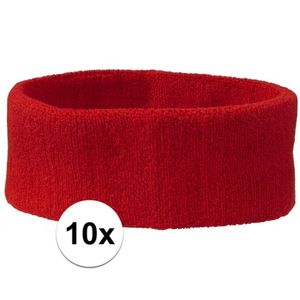 10x Hoofd zweetbandje rood