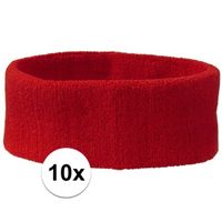 10x Hoofd zweetbandje rood