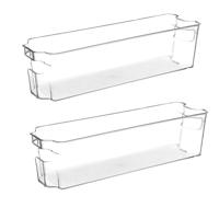Koelkast/keuken organizer bak - 2x - transparant - kunststof - L37 x H10