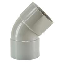 Afvoerbocht dubbele mof 110 mm 45 graden PVC