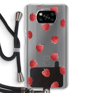 Framboosjes: Xiaomi Poco X3 NFC Transparant Hoesje met koord