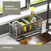 Multifunctionele Sponshouder - Koolstofstaal | Roestbestendig | Zonder Installatie | Met Afvoerfunctie