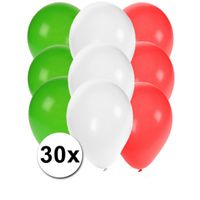 30x Ballonnen in Italiaanse kleuren
