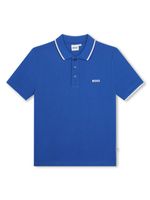 BOSS Kidswear polo en coton à logo imprimé - Bleu