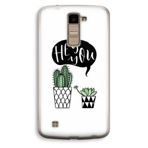 Hey you cactus: LG K10 (2016) Transparant Hoesje