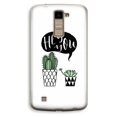 Hey you cactus: LG K10 (2016) Transparant Hoesje