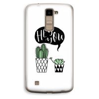 Hey you cactus: LG K10 (2016) Transparant Hoesje