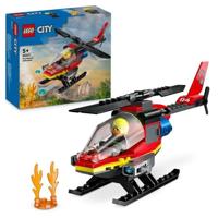 LEGO 60411 City Brandweerhelikopter, speelgoed met minifiguren van brandweerpiloot, cadeau voor kinderen