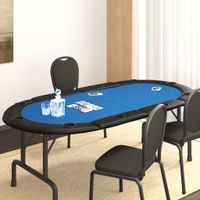 Pokertafelblad voor 10 spelers inklapbaar 208x106x3 cm blauw - thumbnail
