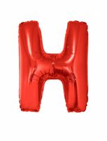 Folieballon Rood Letter 'H' groot - thumbnail