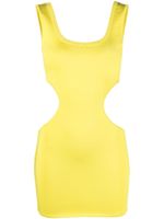 Roberto Cavalli robe courte à découpes - Jaune