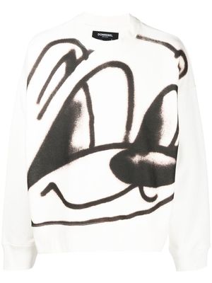 DOMREBEL sweat à imprimé graphique - Blanc