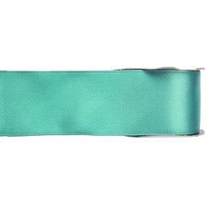 1x Mintgroene satijnlint rollen 2,5 cm x 25 meter cadeaulint verpakkingsmateriaal - Cadeaulinten