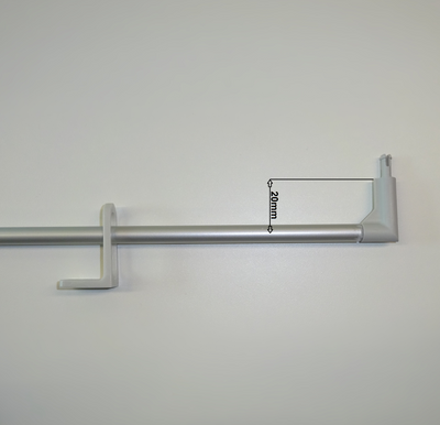 Duco bedieningstang B=20 1000mm Alu F1 (zilver/grijs)