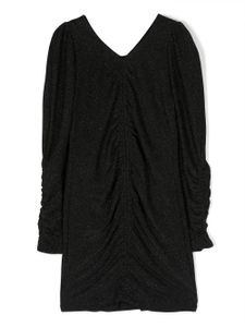 Monnalisa robe froncée à col v - Noir