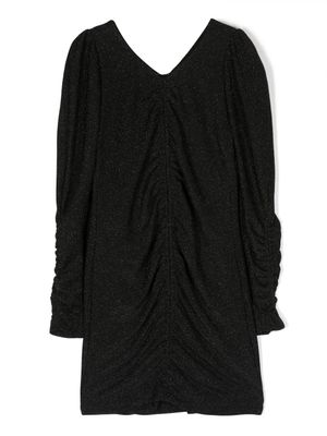 Monnalisa robe froncée à col v - Noir