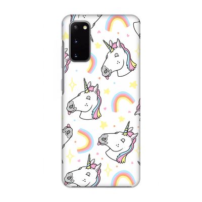 Rainbow Unicorn: Volledig geprint Samsung Galaxy S20 Hoesje