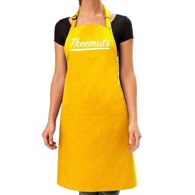 Theemuts keukenschort geel voor dames Theemuts keukenschort geel voor dames
