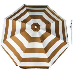 Parasol - goud - D180 cm - incl. draagtas - parasolharing - 49 cm