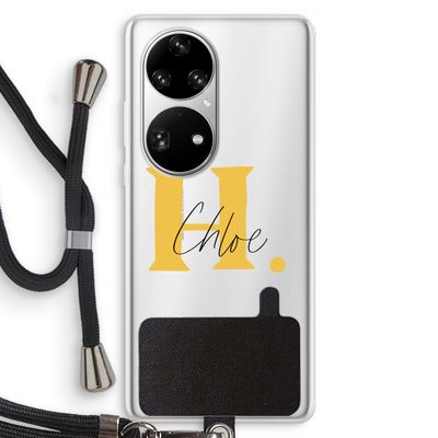 Amber Script: Huawei P50 Pro Transparant Hoesje met koord