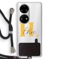Amber Script: Huawei P50 Pro Transparant Hoesje met koord